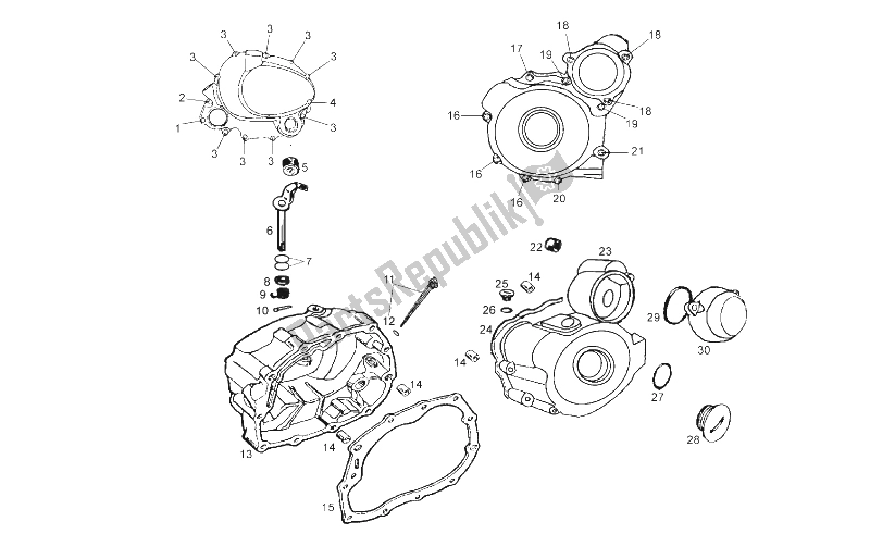 Toutes les pièces pour le Carter Ii du Derbi Senda 125 SM Baja 4T E3 2010