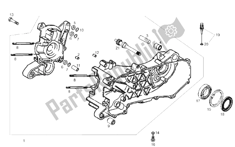 All parts for the Carters of the Derbi Boulevard 50 CC 2T E2 2009