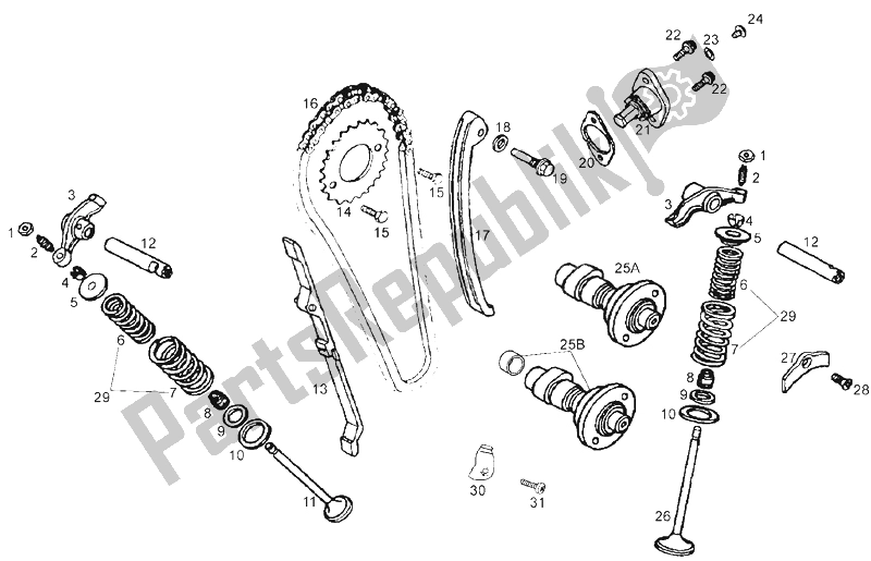 Toutes les pièces pour le Soupapes du Derbi Cross City 125 4T E3 2007