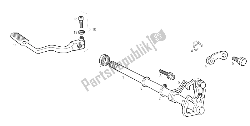 All parts for the Selector of the Derbi Senda 50 R Racer E1 2003