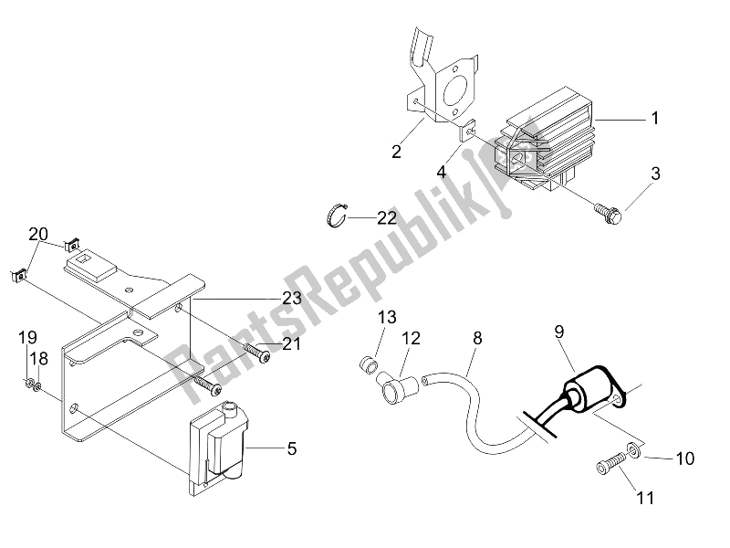 Toutes les pièces pour le Régulateurs De Tension - Unités De Commande électronique (ecu) - H. T. Bobine du Derbi Sonar 125 4T 2009