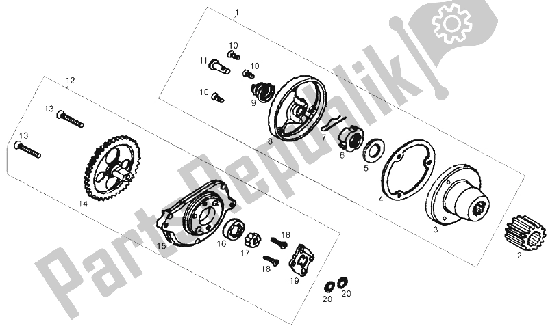 Toutes les pièces pour le La Pompe à Huile du Derbi Senda 125 SM 4T Baja E3 2007