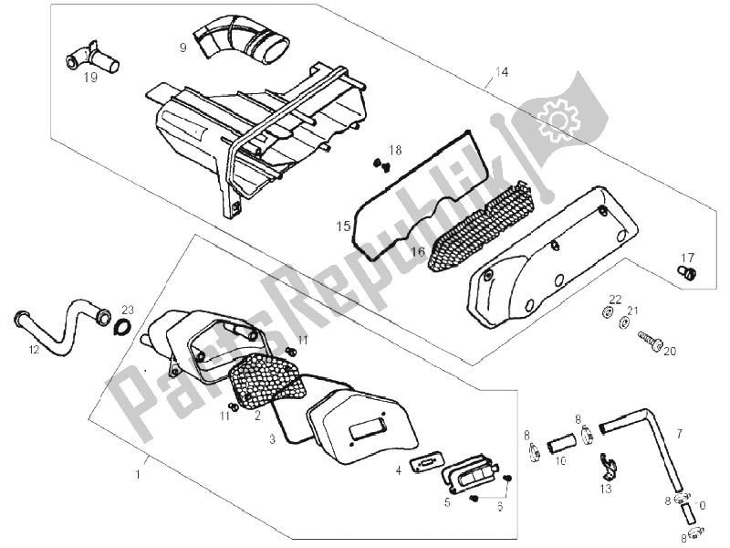 Toutes les pièces pour le Filtre à Air du Derbi Atlantis 50 2T Bullet 2010