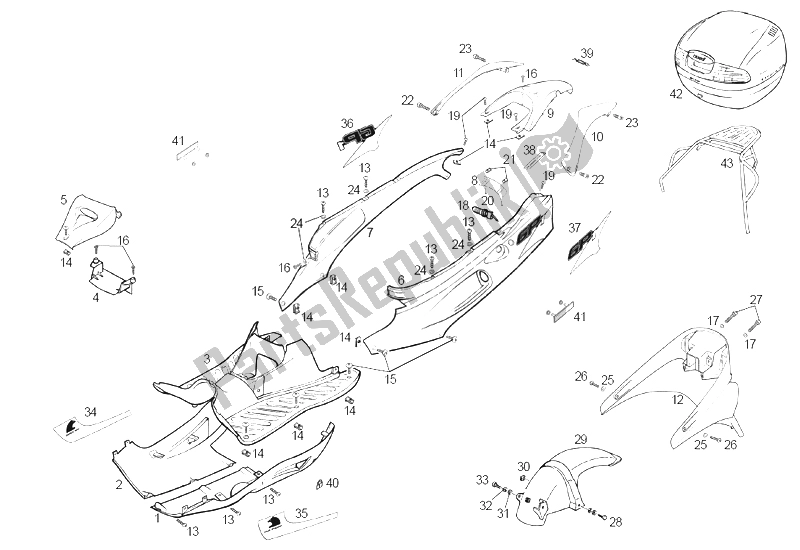 All parts for the Frame (2) of the Derbi GP1 50 CC E1 2003