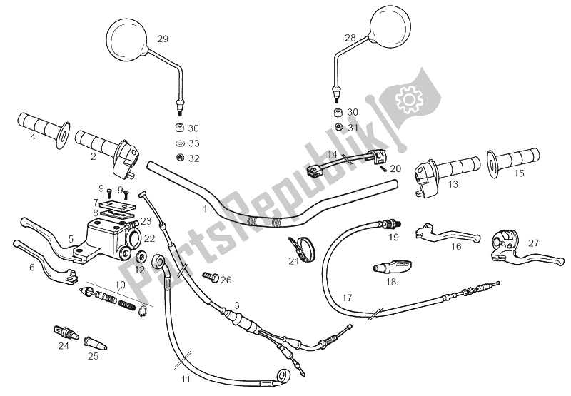 Todas las partes para Manillar - Controles de Derbi Senda 50 SM X Trem 2A Edicion 2003