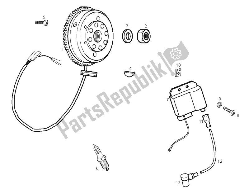 Wszystkie części do Cdi Magneto Assy Derbi GPR 50 Replica Malossi E2 2 VER 2007