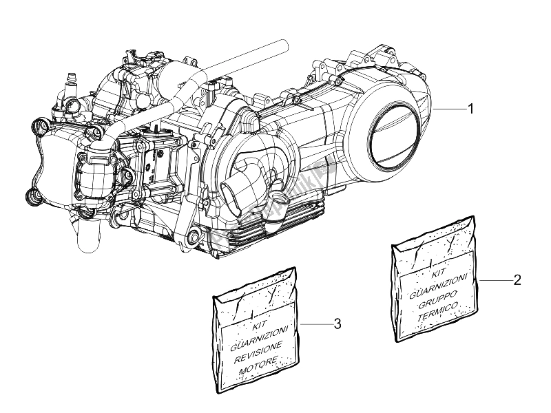 Alle onderdelen voor de Motor Assemblage van de Derbi Sonar 150 4T 2009
