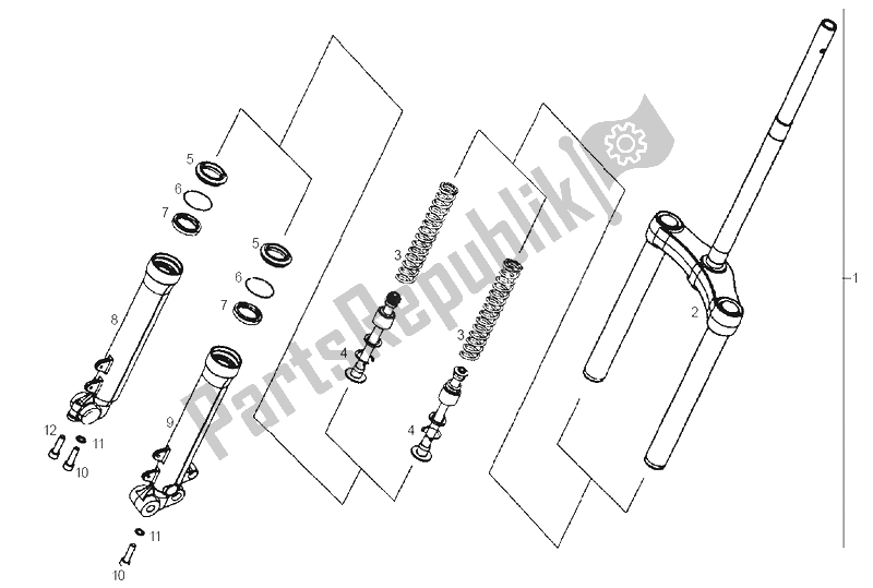 Toutes les pièces pour le Fourche Avant du Derbi GP1 2A Edicion 50 2002