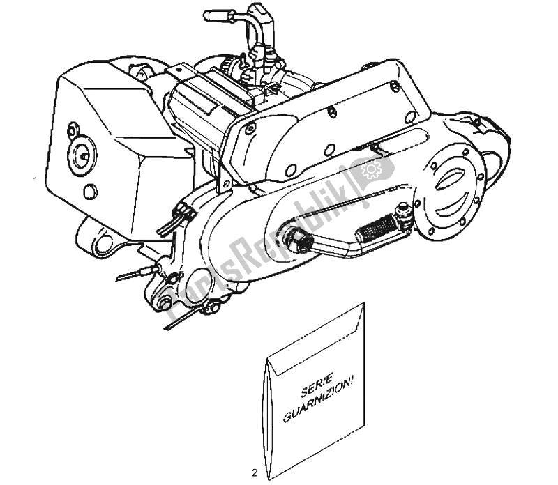 All parts for the Engine of the Derbi Boulevard 50 CC 2T E2 2009