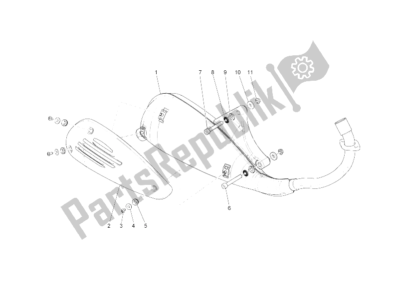 All parts for the Silencer of the Derbi Sonar 150 4T 2009