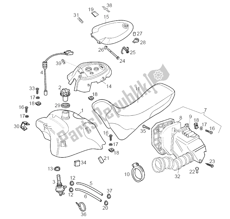 Todas las partes para Tanque de Derbi Senda 50 SM Racer 2002