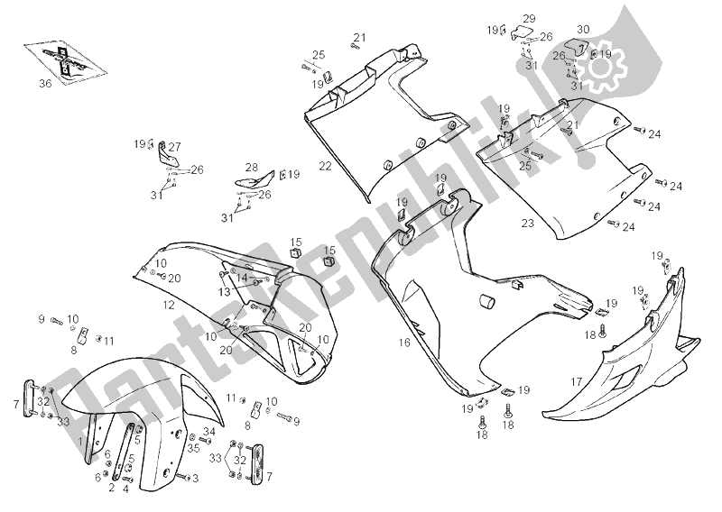 All parts for the Frame (2) of the Derbi GPR 50 Racing E2 2 Edicion 2006