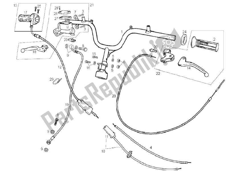 Toutes les pièces pour le Guidon - Master Cil. Du Derbi Atlantis 50 2T Bullet 2010