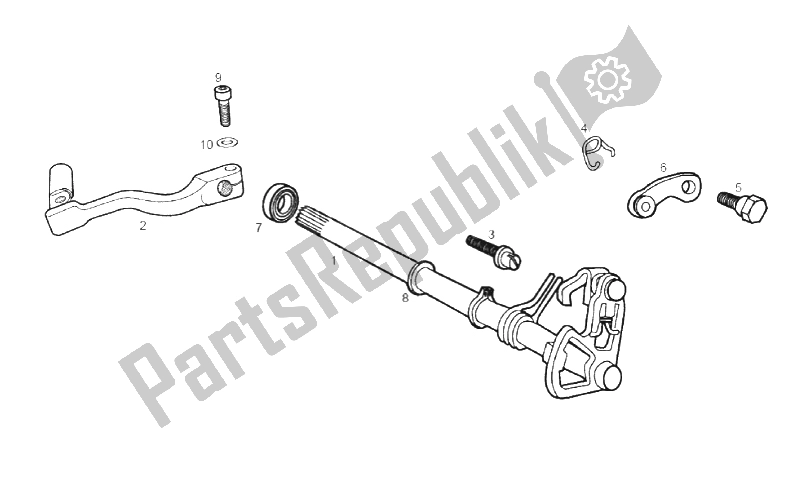 All parts for the Selector Shaft of the Derbi Senda 50 SM DRD X Treme LTD Edition 2T E2 2013