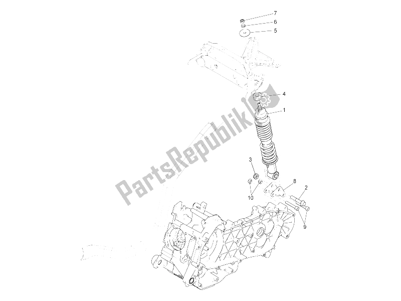 Toutes les pièces pour le Suspension Arrière - Amortisseur / S du Derbi Sonar 125 4T 2009