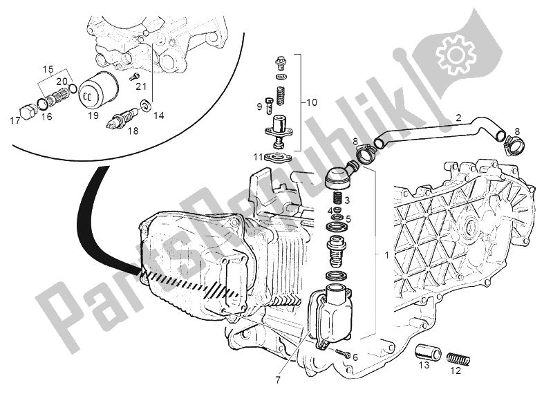 All parts for the Oil Filter of the Derbi Boulevard 2A Edicion 50 2002
