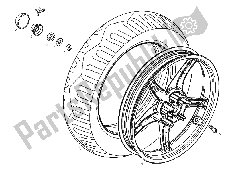 Todas las partes para Rueda Trasera de Derbi Boulevard 125 CC 4T E3 2008