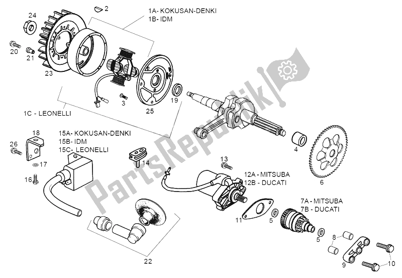 Toutes les pièces pour le Cdi Magneto Assy du Derbi Atlantis Red Bullet AIR 50 2001