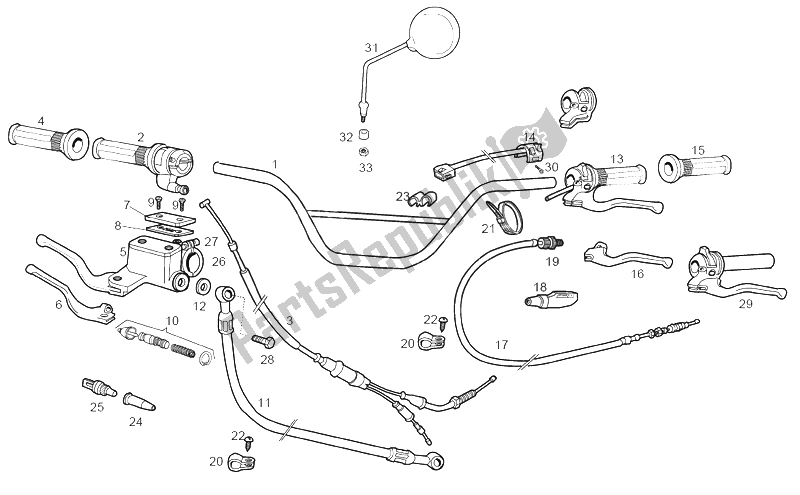 Toutes les pièces pour le Guidon - Commandes du Derbi Senda 50 R Racer 2002