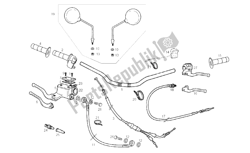 Todas as partes de Guiador - Controles do Derbi Senda 50 SM X Race 2T E2 2010