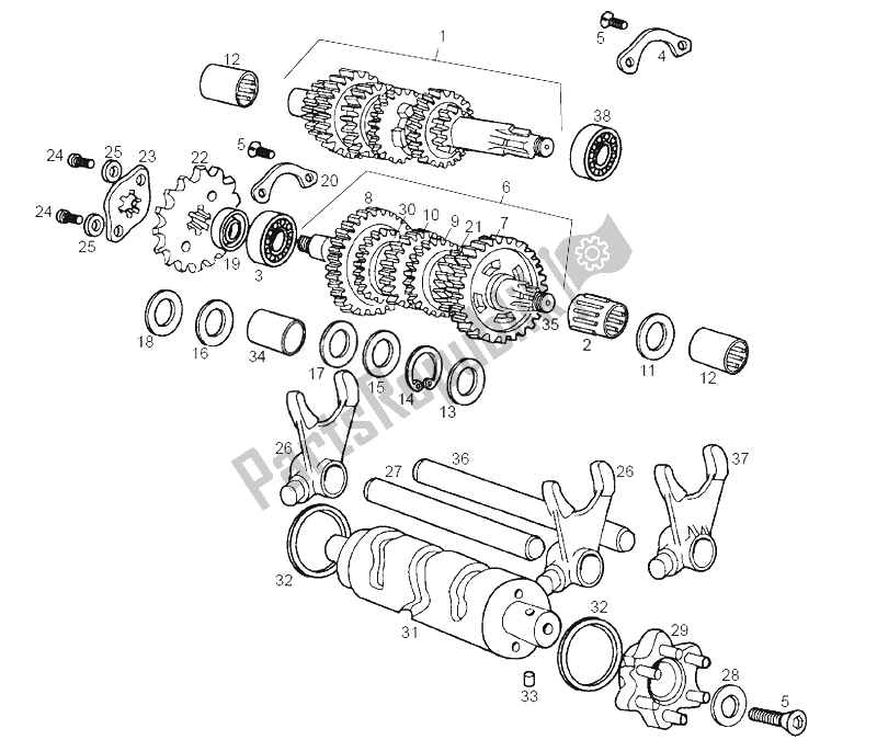 Toutes les pièces pour le Boîte De Vitesses du Derbi Senda 50 R X Trem E2 2004