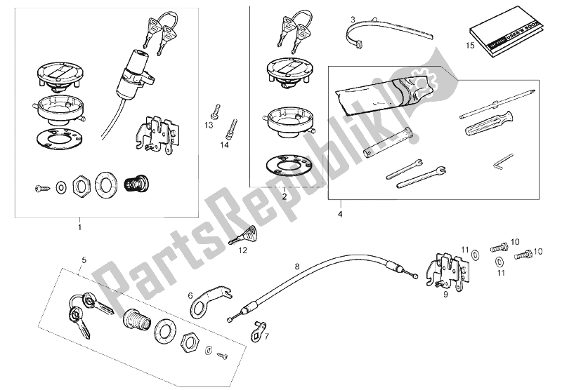 Todas las partes para Cerraduras de Derbi Mulhacen 125 4T E3 2007