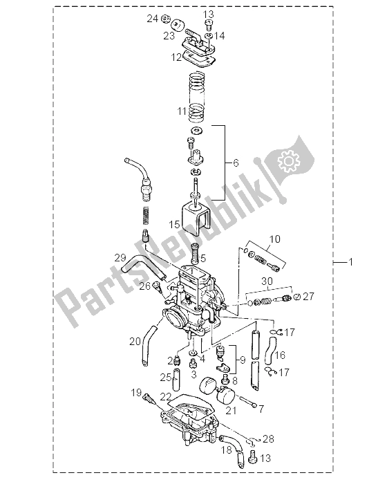 Todas las partes para Carburador de Derbi GPR 125 Racing R E2 2 Edicion 2004