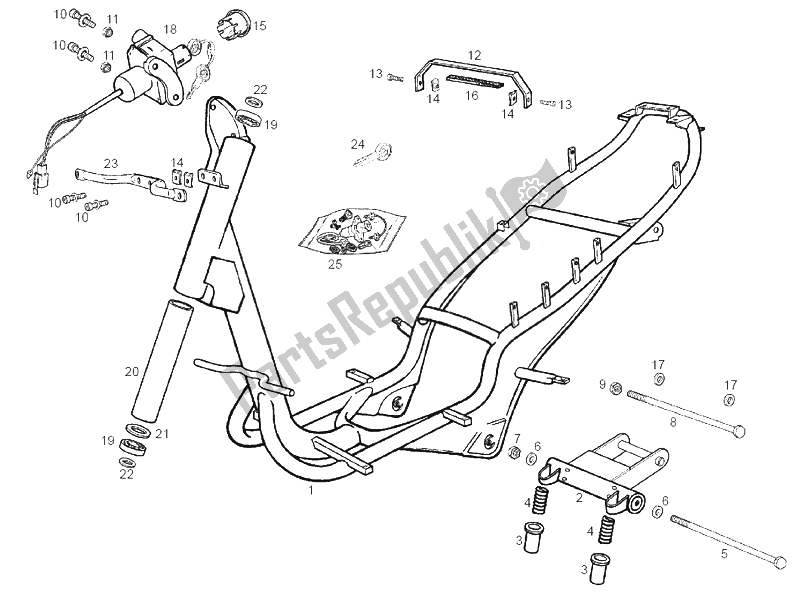 Toutes les pièces pour le Béquille Centrale du Derbi Atlantis O2 City 25 KMH 50 2003