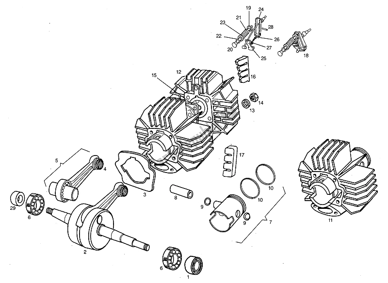 Todas as partes de Cilindro - Cabeça - Pistão do Derbi Variant Start Sport 50 1999