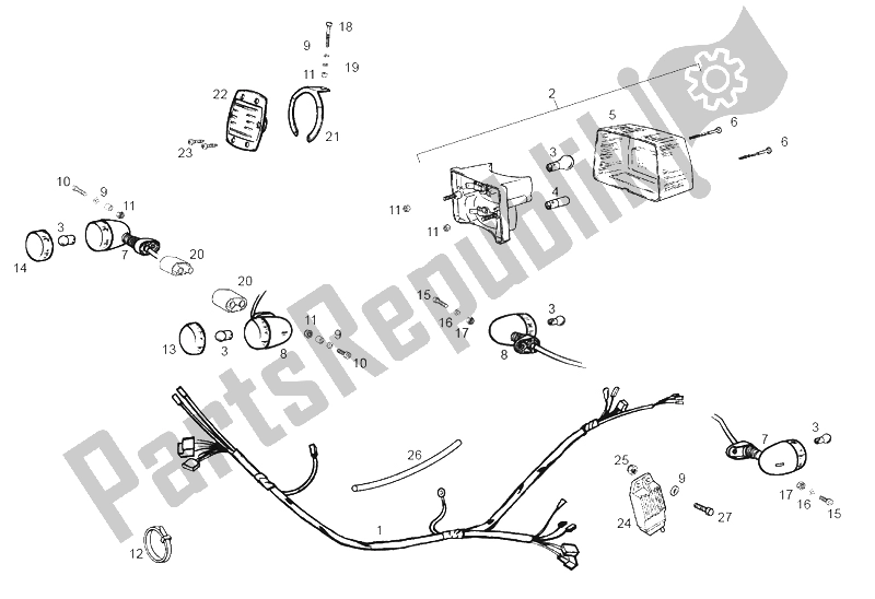 All parts for the Rear Lights of the Derbi Variant Start Courier E2 50 2004