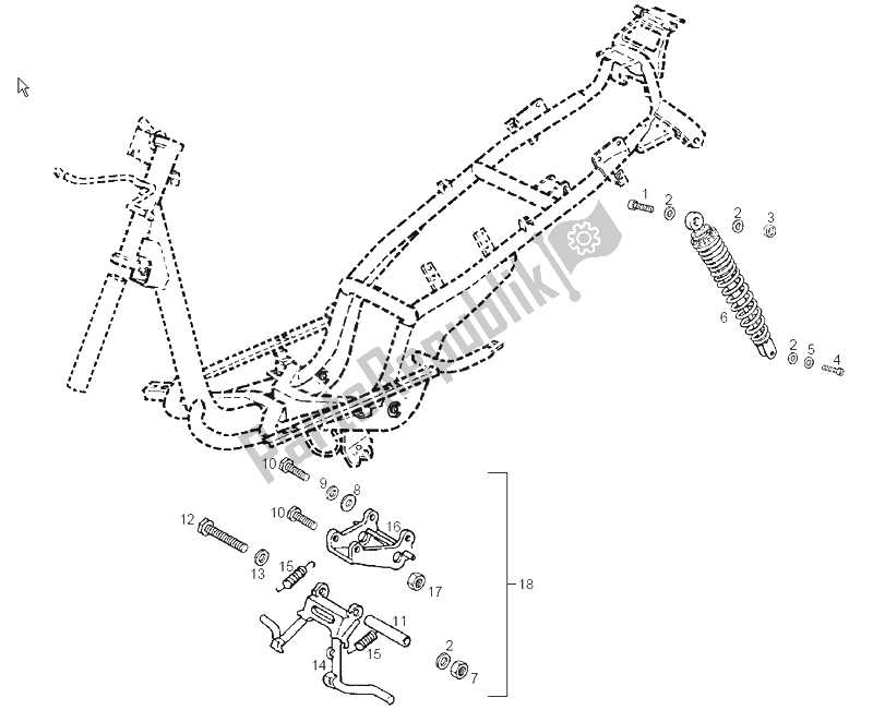 Toutes les pièces pour le Amortisseur du Derbi GP Series 02 Export 50 2001