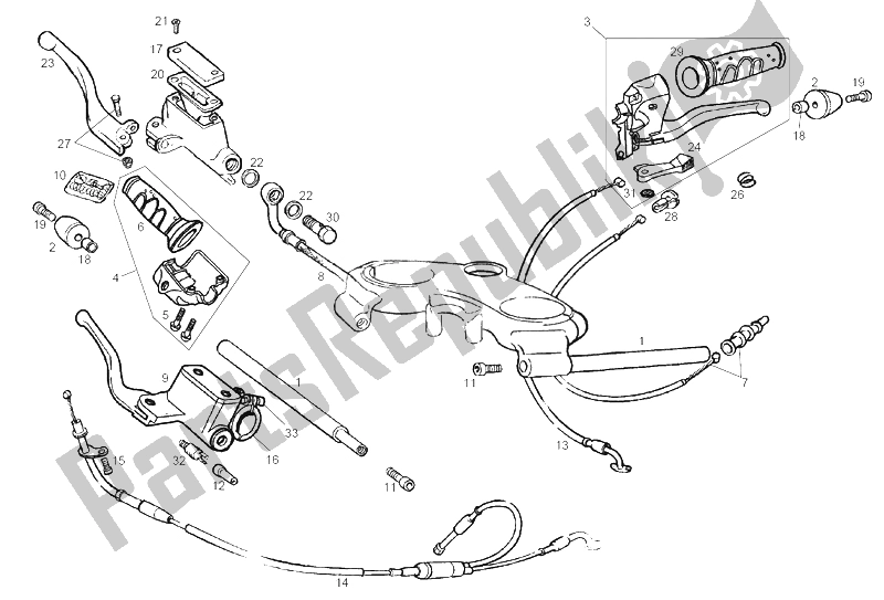 Toutes les pièces pour le Guidon - Commandes du Derbi GPR 50 Replica Export Market 1999