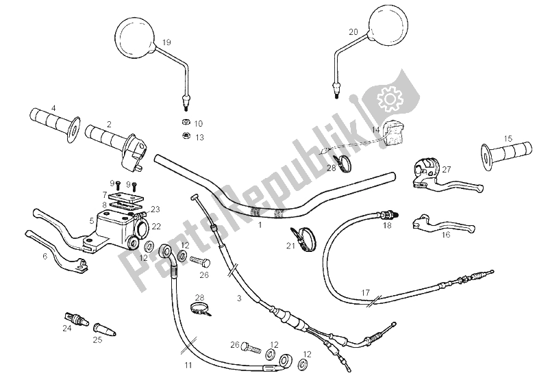 Todas las partes para Manillar - Controles de Derbi Senda 50 SM X Trem E2 4 VER 2007