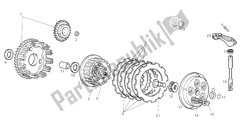 Todas las partes para Embrague de Derbi GPR 50 Replica R E2 3 VER 2006