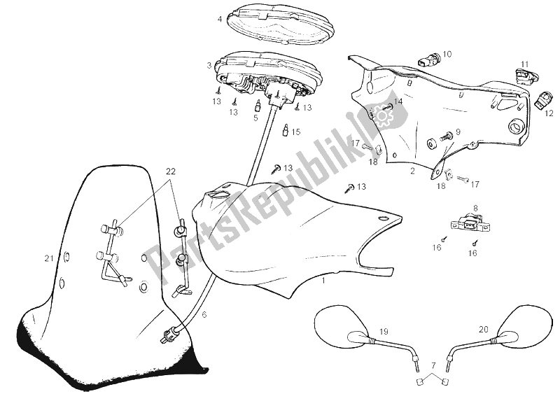 Toutes les pièces pour le Instruments du Derbi Atlantis 4T 50 CC 100 E2 2004