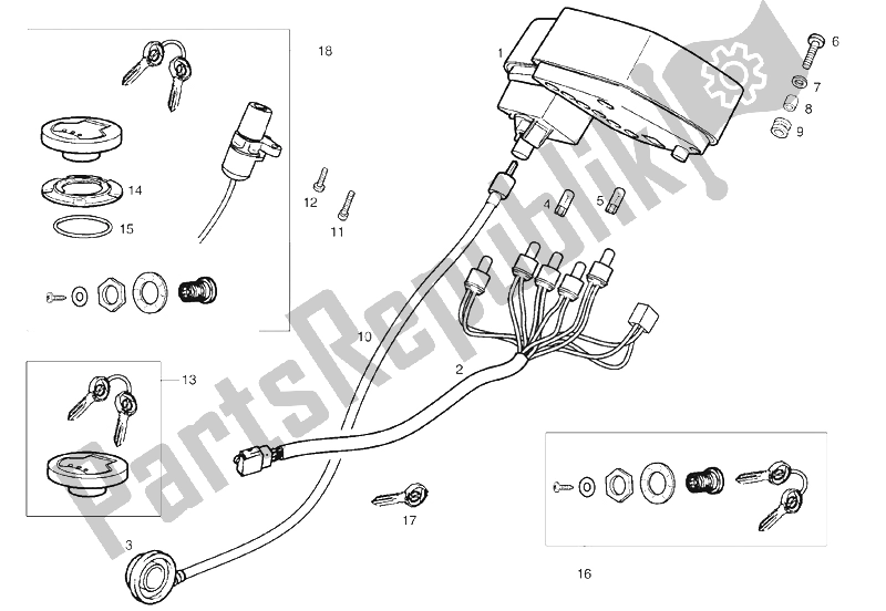 All parts for the Instruments of the Derbi Senda 125 R 4T E2 Y 2004