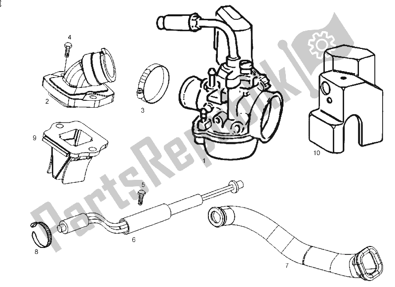 Toutes les pièces pour le Carburateur du Derbi Boulevard 50 CC 2T E2 2009