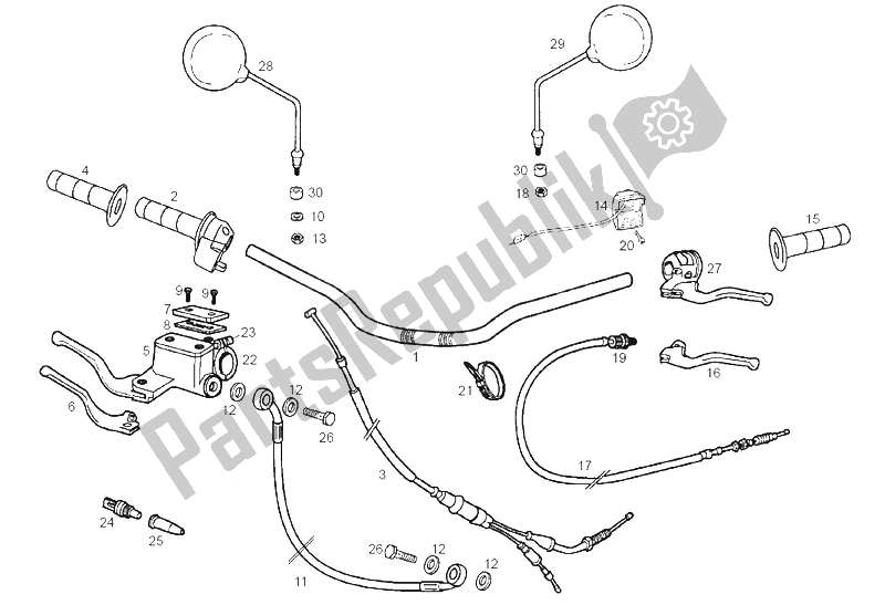 Toutes les pièces pour le Guidon - Commandes du Derbi Senda 50 SM X Race E2 2A Edicion 2004