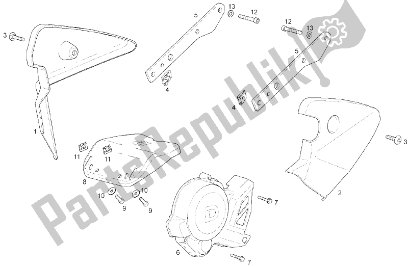 All parts for the Body (4) of the Derbi GPR 50 2T 2013