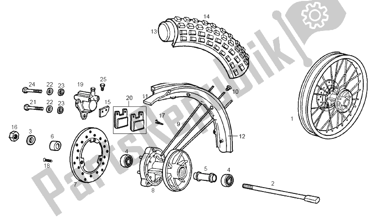 Todas las partes para Rueda Delantera de Derbi Senda 50 R X Trem 2A Edicion 2002