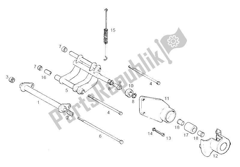 Toutes les pièces pour le Bras Oscillant du Derbi Boulevard 125 150 CC E2 2004