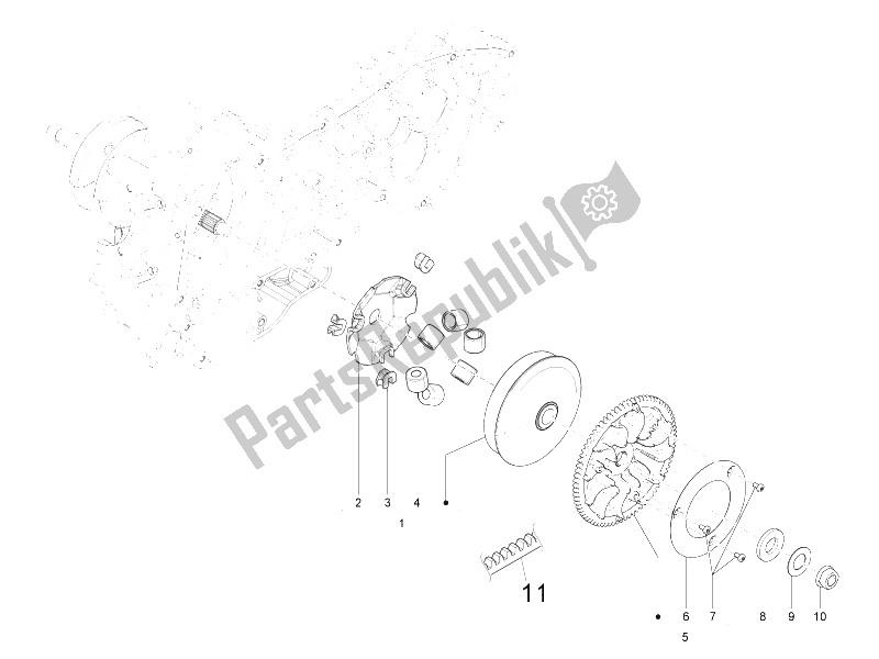 Toutes les pièces pour le Poulie Motrice du Derbi Sonar 125 4T 2009