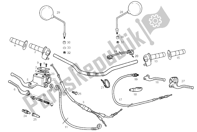 Toutes les pièces pour le Guidon - Commandes du Derbi Senda 50 SM X Trem E2 2004