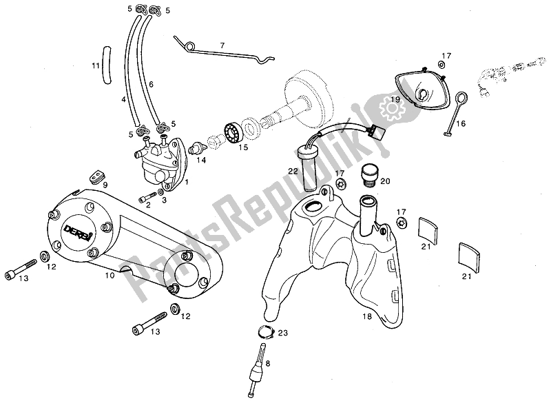 All parts for the Oil Pump of the Derbi Variant Revolution 50 1998