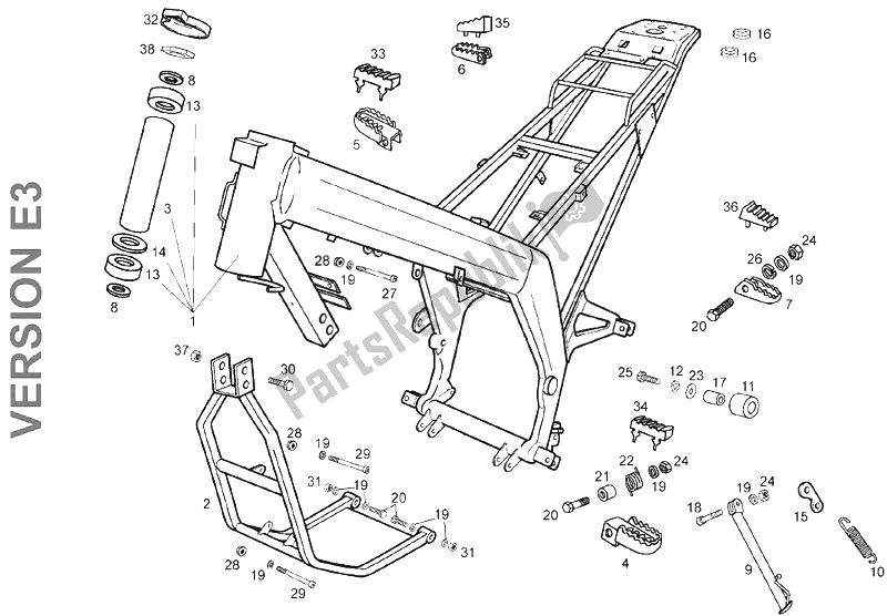 Toutes les pièces pour le Cadre (2) du Derbi Senda 125 SM 4T Baja E2 2006