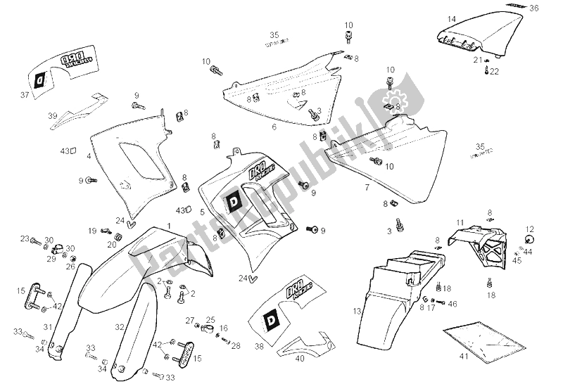 All parts for the Frame of the Derbi Senda 50 R DRD Racing LTD Edition E2 2 Edicion 2005