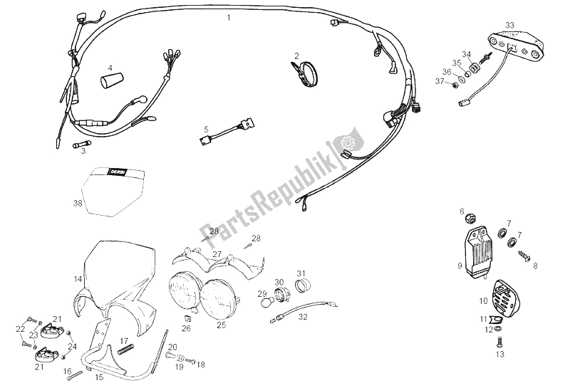 All parts for the Electrical System of the Derbi Senda 50 R Black Devil 2A Edicion 2003