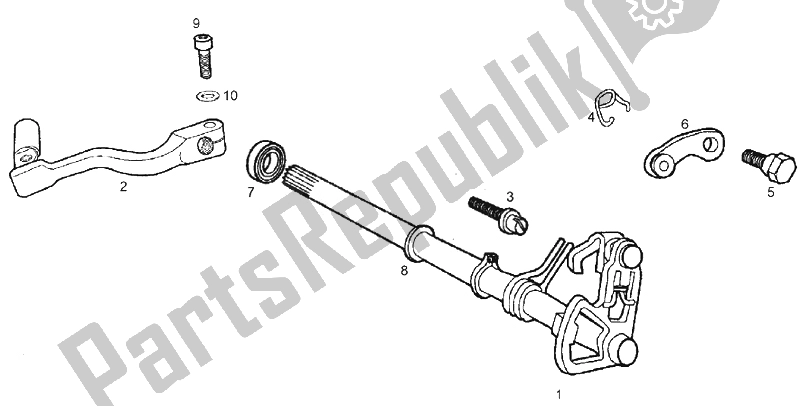 All parts for the Selector of the Derbi Senda 50 R X Trem E2 3 VER 2008