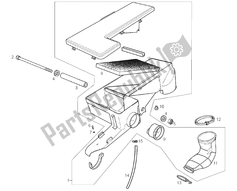 Tutte le parti per il Portafiltro del Derbi GPR 50 Racing E2 2A Edicion 2004