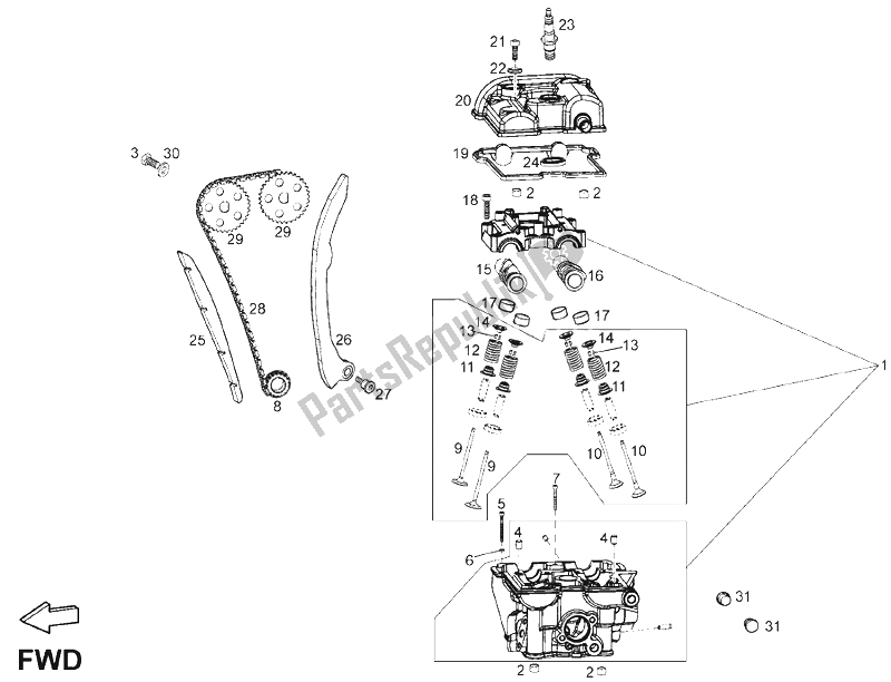 Toutes les pièces pour le Culasse du Derbi Senda 125 SM DRD Motard 2013